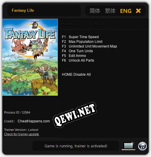 Трейнер для Fantasy Life [v1.0.8]