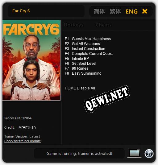 Far Cry 6: Трейнер +8 [v1.6]