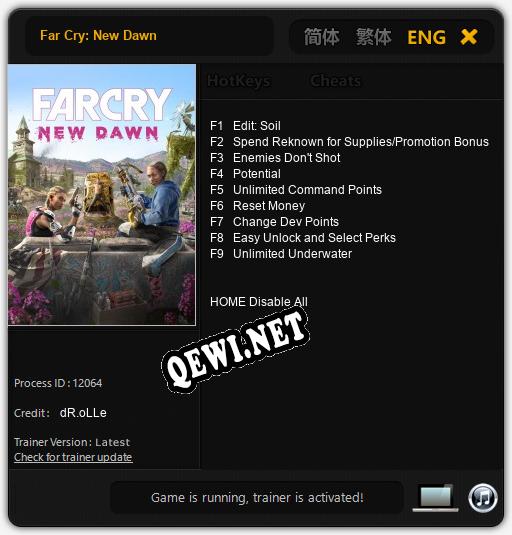 Far Cry: New Dawn: ТРЕЙНЕР И ЧИТЫ (V1.0.5)