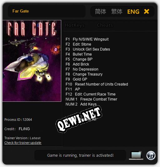 Far Gate: ТРЕЙНЕР И ЧИТЫ (V1.0.5)