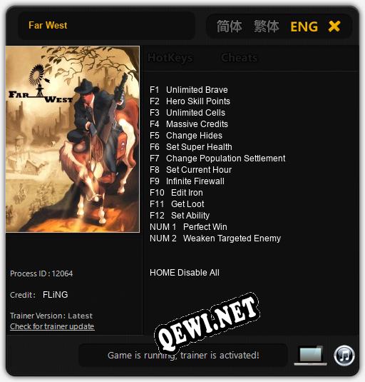 Трейнер для Far West [v1.0.7]