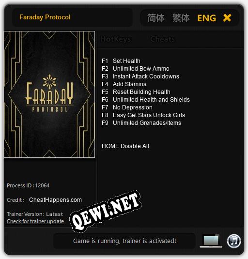 Faraday Protocol: Читы, Трейнер +9 [CheatHappens.com]