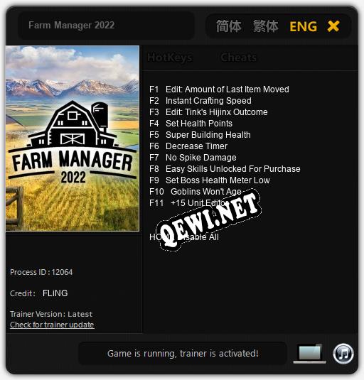 Farm Manager 2022: Читы, Трейнер +11 [FLiNG]