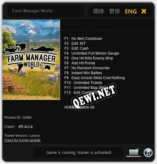 Farm Manager World: Трейнер +12 [v1.3]