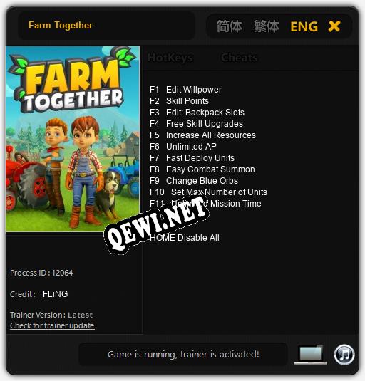 Farm Together: Трейнер +11 [v1.3]