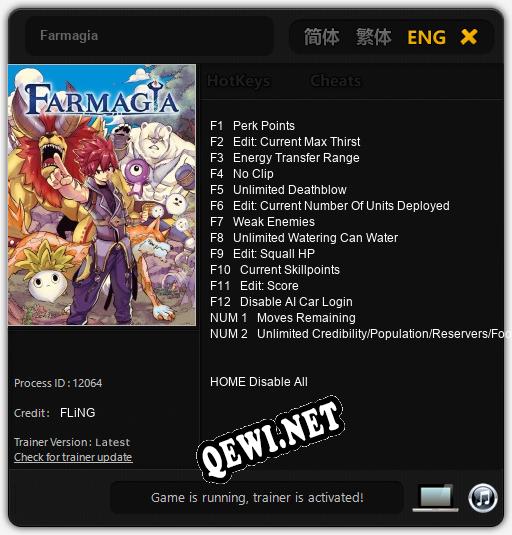 Трейнер для Farmagia [v1.0.9]