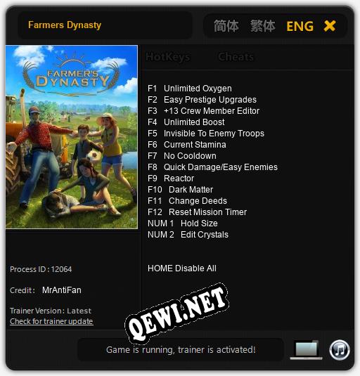 Трейнер для Farmers Dynasty [v1.0.2]