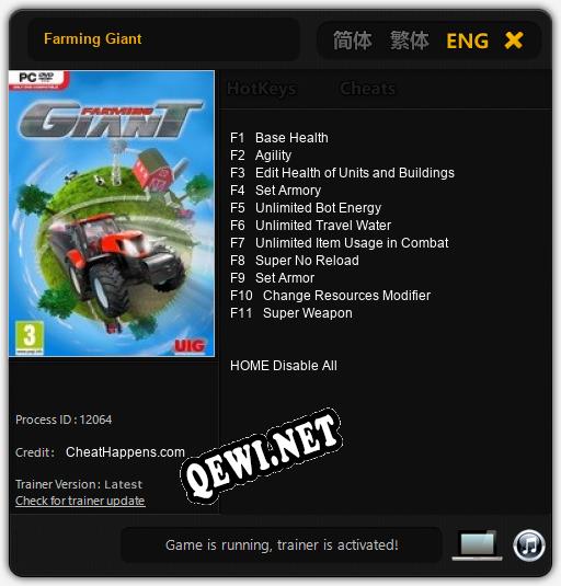 Farming Giant: Читы, Трейнер +11 [CheatHappens.com]