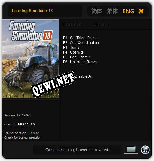 Farming Simulator 16: Трейнер +6 [v1.3]