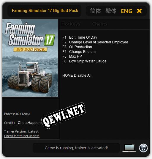 Farming Simulator 17 Big Bud Pack: Трейнер +6 [v1.5]
