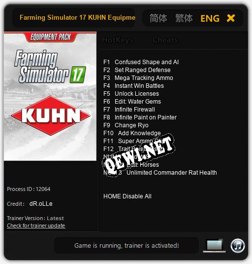 Трейнер для Farming Simulator 17 KUHN Equipment Pack [v1.0.2]