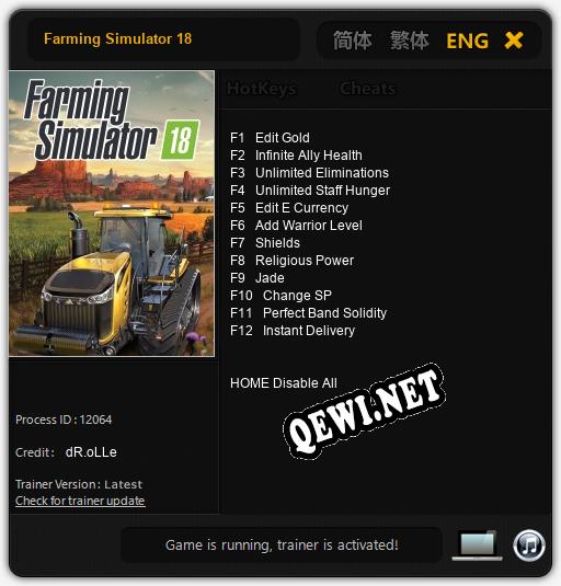 Farming Simulator 18: ТРЕЙНЕР И ЧИТЫ (V1.0.66)