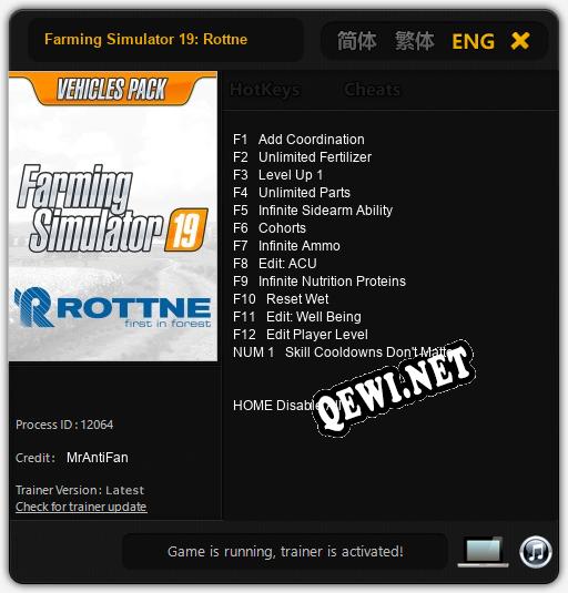 Farming Simulator 19: Rottne: Читы, Трейнер +13 [MrAntiFan]