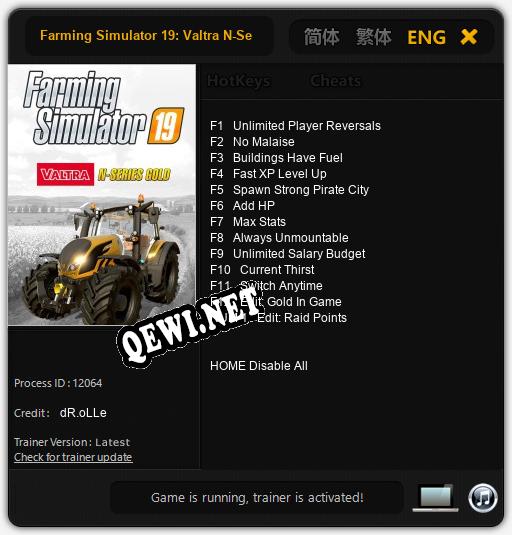 Farming Simulator 19: Valtra N-Series Gold: Читы, Трейнер +13 [dR.oLLe]