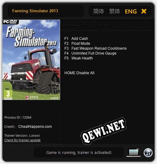 Farming Simulator 2013: Трейнер +5 [v1.9]