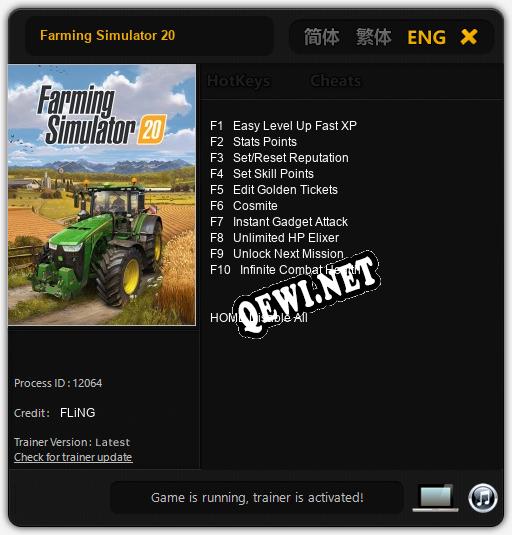 Farming Simulator 20: Трейнер +10 [v1.1]