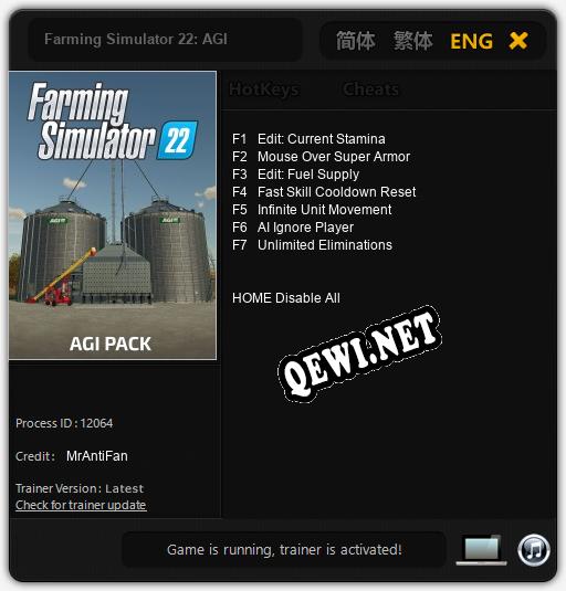 Farming Simulator 22: AGI: Трейнер +7 [v1.5]