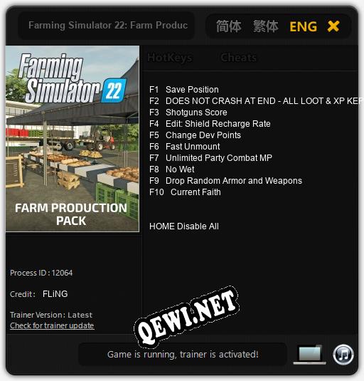 Farming Simulator 22: Farm Production: ТРЕЙНЕР И ЧИТЫ (V1.0.87)