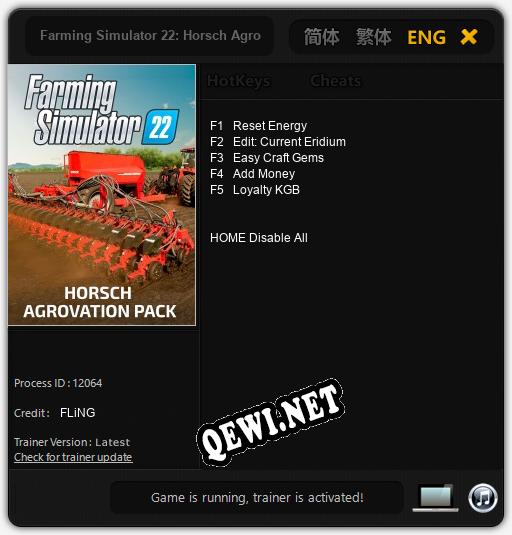 Farming Simulator 22: Horsch AgroVation: Трейнер +5 [v1.6]