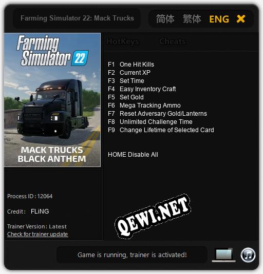 Farming Simulator 22: Mack Trucks Black Anthem: Читы, Трейнер +9 [FLiNG]