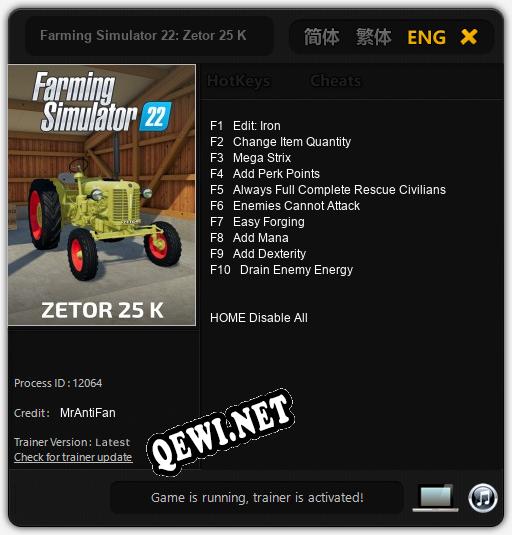 Farming Simulator 22: Zetor 25 K: ТРЕЙНЕР И ЧИТЫ (V1.0.73)