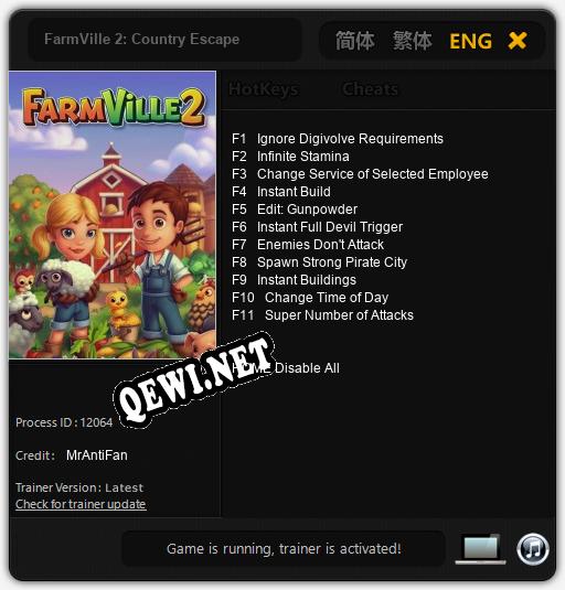 FarmVille 2: Country Escape: ТРЕЙНЕР И ЧИТЫ (V1.0.55)