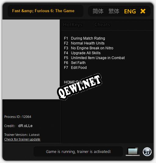 Fast & Furious 6: The Game: ТРЕЙНЕР И ЧИТЫ (V1.0.38)