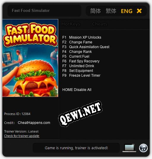 Трейнер для Fast Food Simulator [v1.0.7]