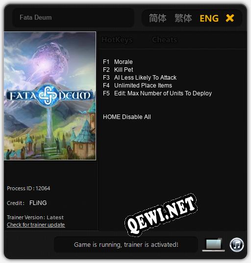 Трейнер для Fata Deum [v1.0.4]