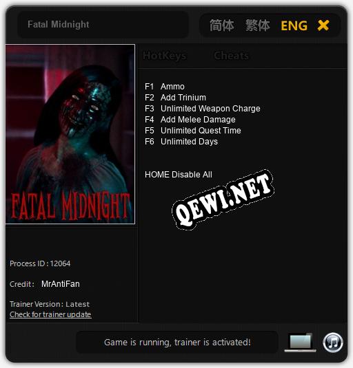 Fatal Midnight: Трейнер +6 [v1.9]