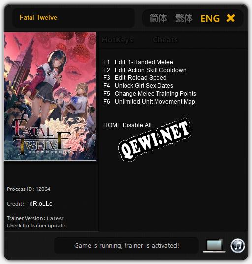 Fatal Twelve: ТРЕЙНЕР И ЧИТЫ (V1.0.44)
