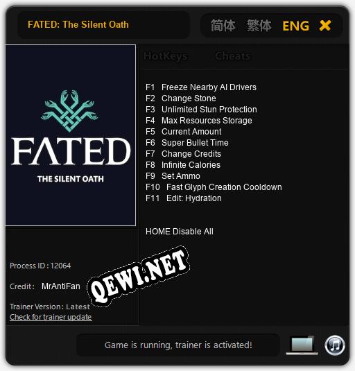 FATED: The Silent Oath: ТРЕЙНЕР И ЧИТЫ (V1.0.43)