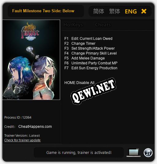 Трейнер для Fault Milestone Two Side: Below [v1.0.4]