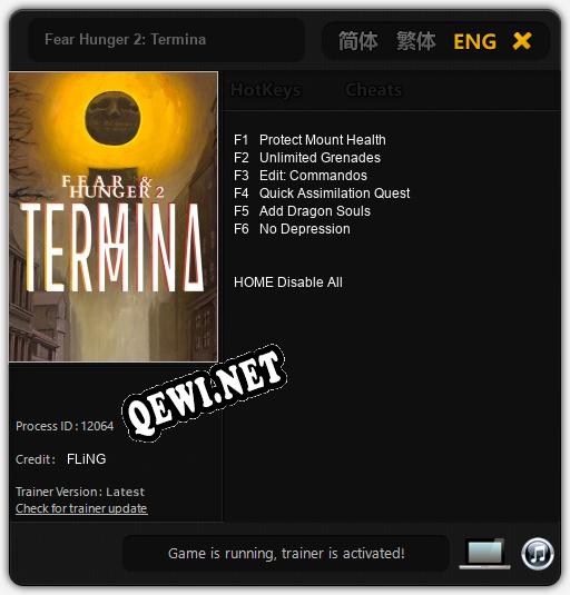 Fear Hunger 2: Termina: ТРЕЙНЕР И ЧИТЫ (V1.0.19)