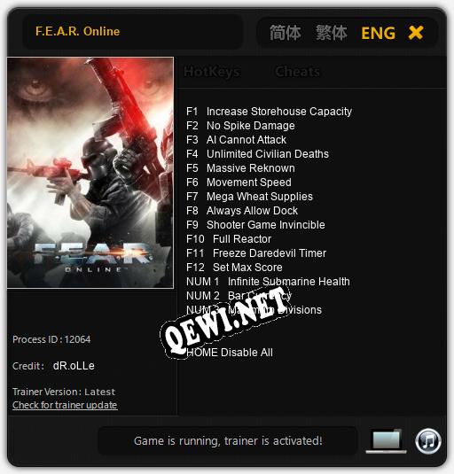 F.E.A.R. Online: Трейнер +15 [v1.1]