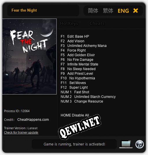 Fear the Night: ТРЕЙНЕР И ЧИТЫ (V1.0.5)