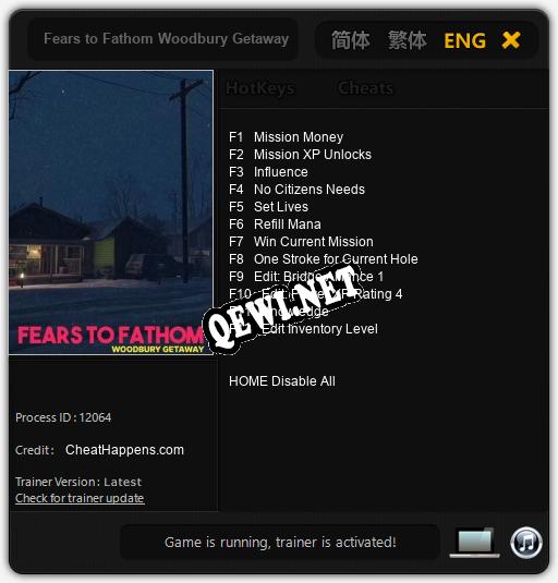 Трейнер для Fears to Fathom Woodbury Getaway [v1.0.3]
