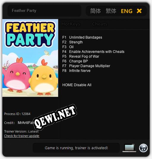Feather Party: Трейнер +8 [v1.6]
