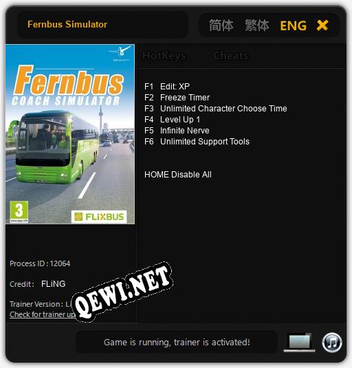 Fernbus Simulator: Трейнер +13 [v1.4]