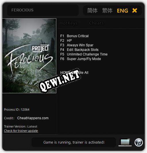 FEROCIOUS: Читы, Трейнер +6 [CheatHappens.com]