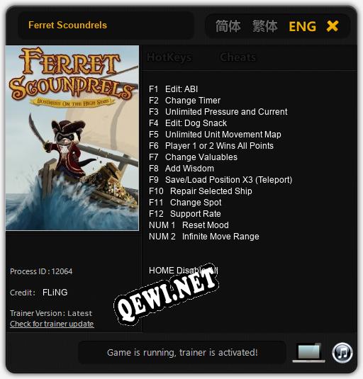 Трейнер для Ferret Scoundrels [v1.0.6]