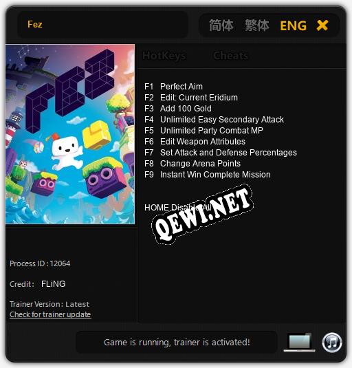 Fez: Трейнер +9 [v1.9]