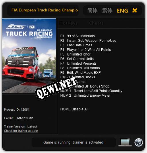 Трейнер для FIA European Truck Racing Championship [v1.0.1]