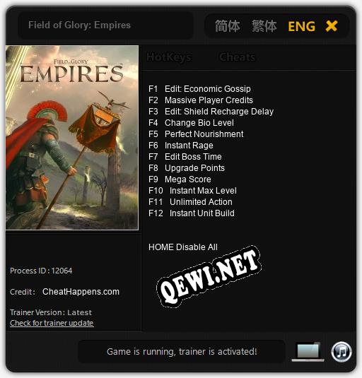 Field of Glory: Empires: Трейнер +12 [v1.1]