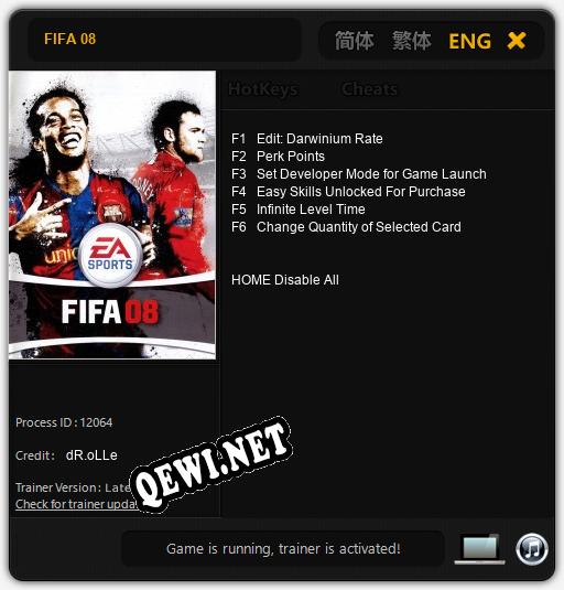 FIFA 08: ТРЕЙНЕР И ЧИТЫ (V1.0.55)