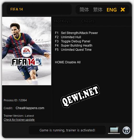 Трейнер для FIFA 14 [v1.0.9]