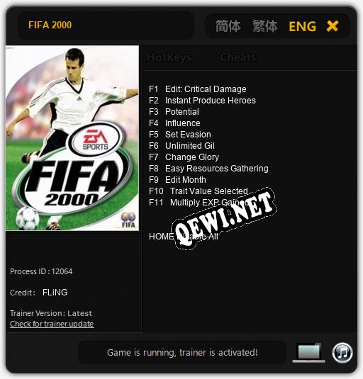 FIFA 2000: Трейнер +11 [v1.9]