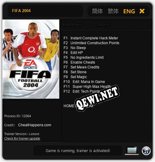 Трейнер для FIFA 2004 [v1.0.8]