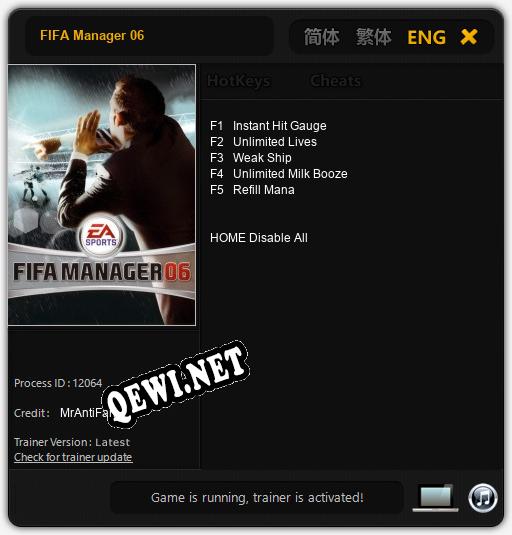 Трейнер для FIFA Manager 06 [v1.0.8]
