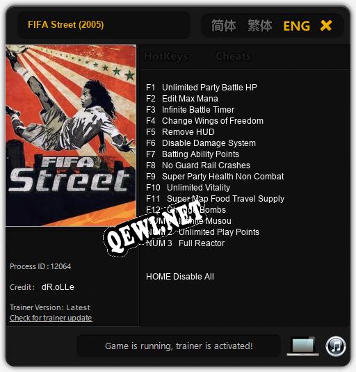 FIFA Street (2005): ТРЕЙНЕР И ЧИТЫ (V1.0.39)